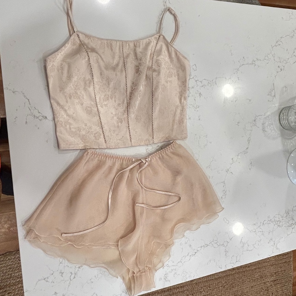 Beautiful champagne gold Victoria Secret cami set size small